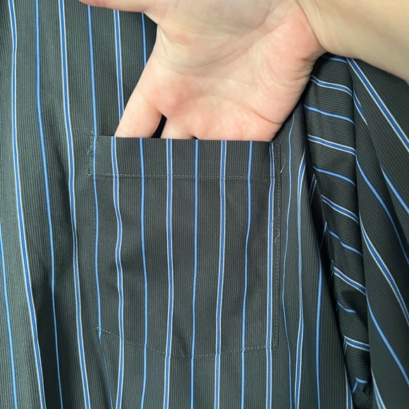 Kenneth Cole | men’s black stripe button down shirt - XL regular fit - Picture 6 of 8